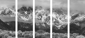 Εικόνα 5 μερών μοναδικό ορεινό τοπίο σε ασπρόμαυρο - 100x50