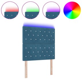 vidaXL LED Κεφαλή Σκοτεινού Μπλε 90 εκ Βελούδο