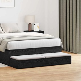 vidaXL Κομοδίνα Μαύρα 120x36.5x16.5 εκ Επεξεργασμένο Ξύλο