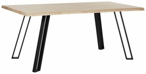 Τραπέζι Berwyn 1181, Μαύρο, Ανοιχτό χρώμα ξύλου, 77x90x180cm, 33 kg, Ινοσανίδες μέσης πυκνότητας, Μέταλλο | Epipla1.gr