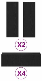 vidaXL Σετ 8 κομματιών Καπινγκ τοίχου Μαύρο Δρυς από Επεξεργασμένο Ξύλο