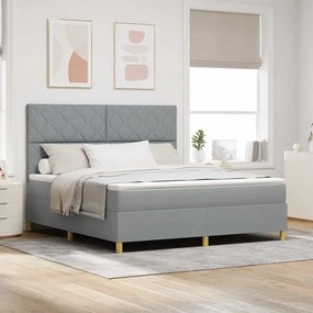 vidaXL Κρεβάτι με ελατήρια Ανοιχτό γκρι 180 x 200 cm ύφασμα