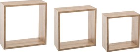 Ράφια Τοίχου (Σετ 3τμχ) F-V Cube Natural 138957C