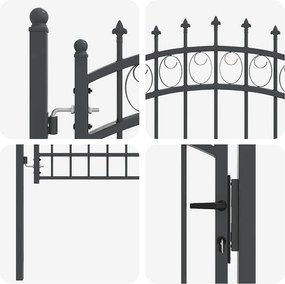 vidaXL Πύλη Φράχτη με Ακίδες EMMEN 200 x 100 cm