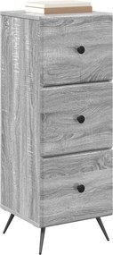 vidaXL Ντουλάπι με Συρτάρια Γκρι Sonoma 33 x 34,5 x 90 εκ