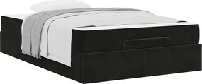 vidaXL Σκελετός κρεβατιού με στρώμα 2 pcs Μαύρο Βελούδο