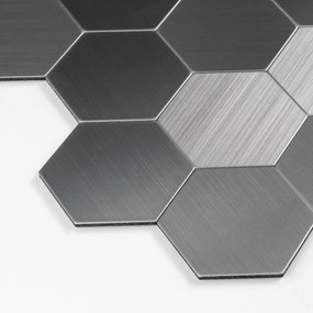 Αυτοκόλλητα Πλακάκια (Σετ 4τμχ) L-C Hexa Chrome 1770146