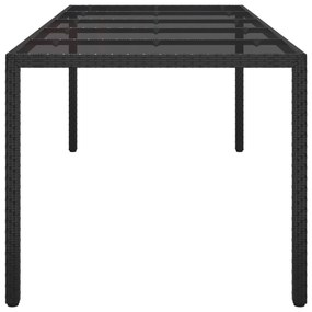 vidaXL Τραπέζι Δείπνου Κήπου Μαύρο 250x100x75 εκ Πολυ Ρατάν