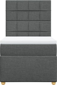 vidaXL Κρεβάτι Boxspring με Στρώμα Σκούρο Γκρι 80x200 εκ. Υφασμάτινο