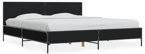 vidaXL Πλαίσιο Κρεβατιού Μαύρο 180 x 200 εκ. Επεξ. Ξύλο &amp; Μέταλλο
