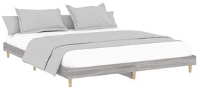 vidaXL Πλαίσιο Κρεβατιού Γκρι Sonoma 200x200 εκ. Επεξεργασμένο Ξύλο