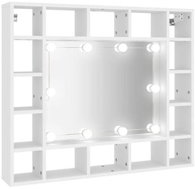 vidaXL Έπιπλο Καθρέπτη με LED Λευκό 91 x 15 x 76,5 εκ.