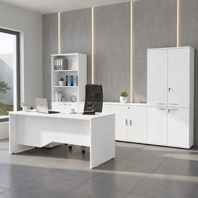 Γραφείο επαγγελματικό Venturo Megapap χρώμα λευκό 180x80x75εκ.