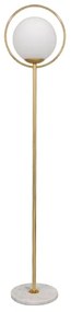 VERSAILLES 01543 Μοντέρνο Φωτιστικό Δαπέδου Μονόφωτο Μεταλλικό Χρυσό με Milky Γυαλί Φ35 x Υ170cm