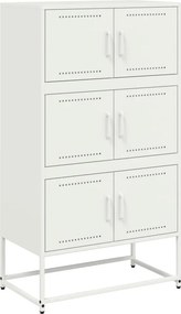 vidaXL Ντουλάπι Λευκό 68,5x38,5x123,5 εκ. από Ατσάλι