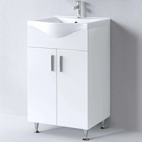 Έπιπλο Μπάνιου Πάγκος Με Νιπτήρα Siena S3BSI055GL0 55x46x83cm White Porcelain,Melamine