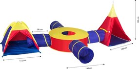 Πολυμορφική Παιδική Σκηνή 7σε1 Σπίτια + 4 Τούνελ