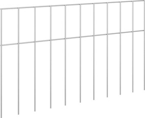 vidaXL Πάνελ Φράχτη Κήπου 12 τμχ. 50 x 30 cm Γαλβανισμένος Χάλυβας