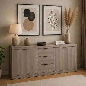 Μπουφές Doha pakoworld σε sonoma απόχρωση 180x45x80.5εκ