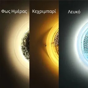 Stewehome Καθρέπτης LED με Λευκό Πλαίσιο Κεχριμπαρί 65x80x80 cm