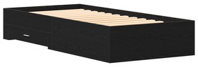 vidaXL Bed Frame μαύρο δρυς 90x190 εκ. Επεξεργασμένο ξύλο