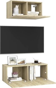 vidaXL Έπιπλα Τηλεόρασης Σετ 2 Τεμαχίων Sonoma Δρυς από Επεξ. Ξύλο