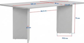 Τραπέζι Τραπεζαρίας Μέλι Δρυς FLIPES 180x90x75