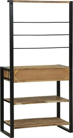 vidaXL Ράφι κουζίνας Καφέ και Μαύρο 80 x 40 x 160 cm