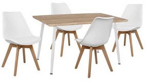 Σετ Τραπεζαρίας 5τμχ Vegas HM10350.02 Sonama-Λευκό 120x70x76.5cm 4 Θέσεων