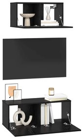 vidaXL Σετ επίπλου τηλεόρασης 2 pcs Μαύρη δρυς 80 x 30 x 30 εκ