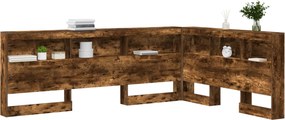vidaXL Κεφαλάρι Αποθήκης Καπνιστό Δρύς 160 cm Επεξεργασμένο ξύλο