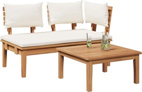 vidaXL Σετ Παγκάκι και Τραπέζι Κήπου 2 pcs Κρέμα και Καφέ