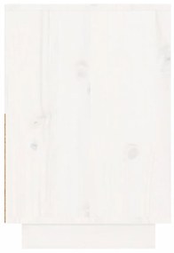 vidaXL Κομοδίνο Λευκό 60 x 34 x 51 εκ. από Μασίφ Ξύλο Πεύκου