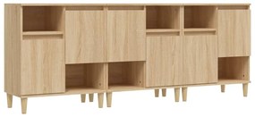 vidaXL Ντουλάπια 3 τεμ. Sonoma Δρυς 60x35x70 εκ. Επεξεργασμένο Ξύλο