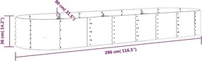 vidaXL Ζαρντινιέρα Ανθρακί 296x80x36 εκ Γαλβανισμένος χάλυβας