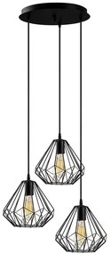 Φωτιστικό Οροφής Diamond 521SHN3394 Φ43x117cm 3xE27 40W Black Opviq