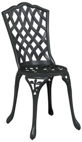 vidaXL Σετ Μπιστρό Κήπου 3 pcs Μαύρο Αλουμίνιο