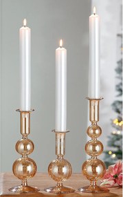 Κηροπήγιο ArteLibre Διάφανο/Μελί Γυαλί 15.5cm