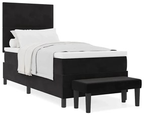 vidaXL Κρεβάτι με ελατήρια με στρώμα Μαύρο 80 x 200 cm Βελούδο