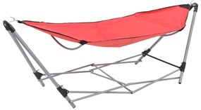 vidaXL Αιώρα με Πτυσσόμενη Βάση Κόκκινη