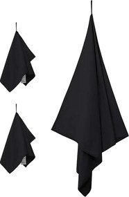 vidaXL Σύνολο πετσέτας αθλητισμού 3 pcs Μαύρο