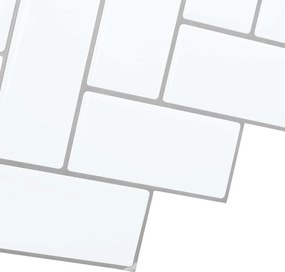 vidaXL Πλακάκι ψαροκόκαλο 20 pcs Λευκό Γκρι 30 x 30 cm
