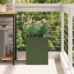 vidaXL Γλάστρα Κήπου Λαδί 32 x 32 x 40 εκ. Κρύα έλαση από χάλυβα