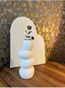 Stewehome βάζο από γύψο μποέμ διακοσμητικό Λευκό 15x17 cm