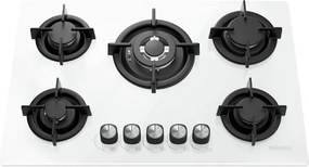 ISEASY MGBG-775 εστία αερίου με 5 καυστήρες (λευκή)