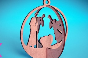 Intra απο ξύλο plywood 3mm-4mm πάχος Τρισδιάστατα χριστουγεννιάτικα στολίδια με λέιζερ | Δίασταση 8x8 cm INTRAFABR-71699072