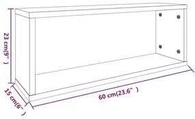 Ραφιέρες Τοίχου Κύβοι 4 τεμ Καπν. Δρυς 60x15x23 εκ. Επεξ. Ξύλο - Καφέ