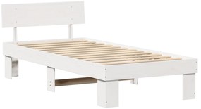 vidaXL Σκελετός Κρεβατιού Λευκό 90 x 190 cm Συμπαγές ξύλο πεύκου