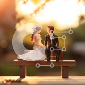 Intra Συλλεκτικό Ξύλινο Παζλ Plywood 4mm - Γιορτή αρραβώνων ή γάμου με ειδώλια στον πάγκο Σε Ξύλινο Κουτί - Διαστάσεις: 10x10 cm – 25 κομμάτια