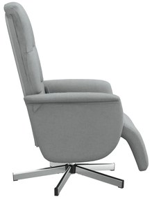 vidaXL Πολυθρόνα Μασάζ Ανακλινόμενη με Υποπόδιο Αν. Γκρι Υφασμάτινη